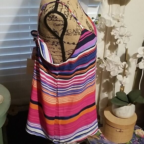 Cynthia Rowley Striped Colored Top Size L - Picture 4 of 7